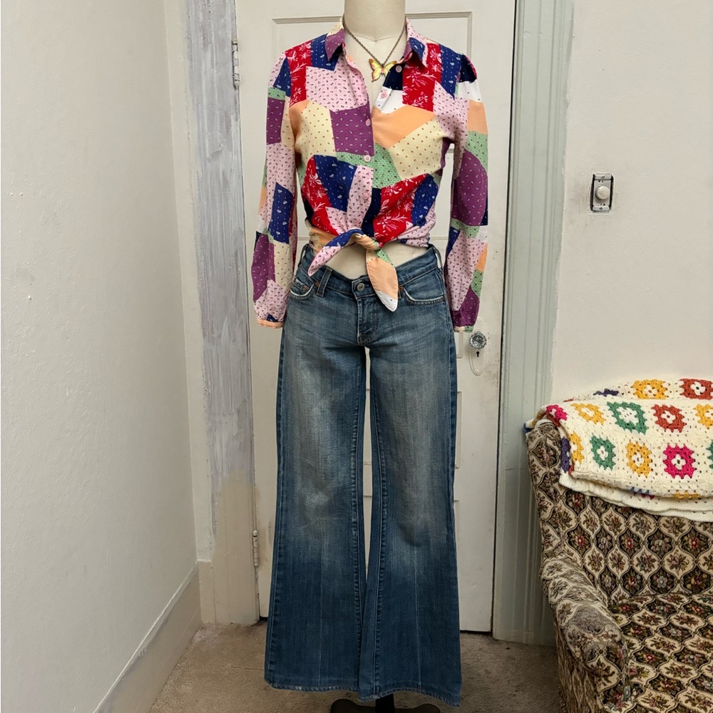 **SOLD** Vintage Jeans Y2K Original Seven For All Mankind Low Rise Bell Flare XS